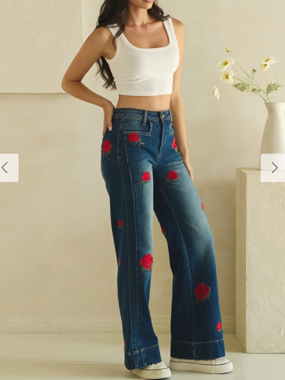 Oli & Hali “Robin” Oli And Hali Rose Embroidered Denim Pants Jeans 63 View 4